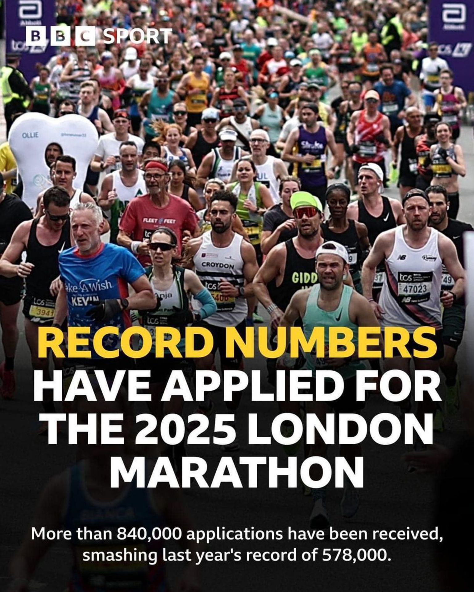 Более 840 тысяч желающих пробежать Лондонский марафон-2025!
